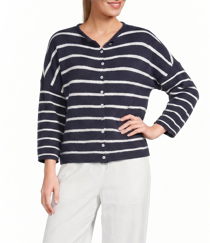 Things Between Piper Stripe Button Front Cardigan