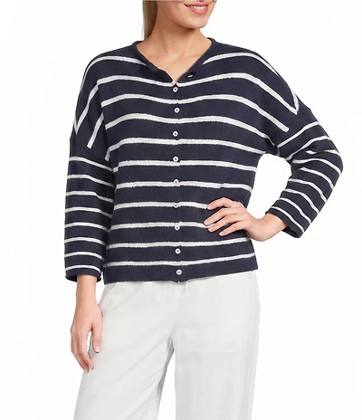 Things Between Piper Stripe Button Front Cardigan