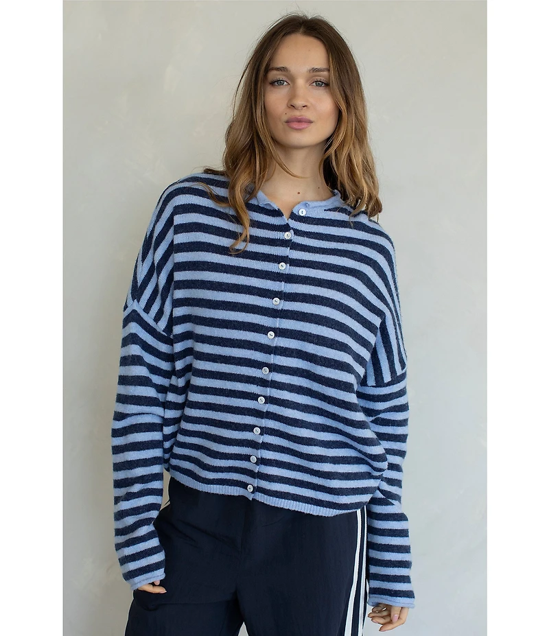 Things Between Piper Striped Button-Front Cardigan