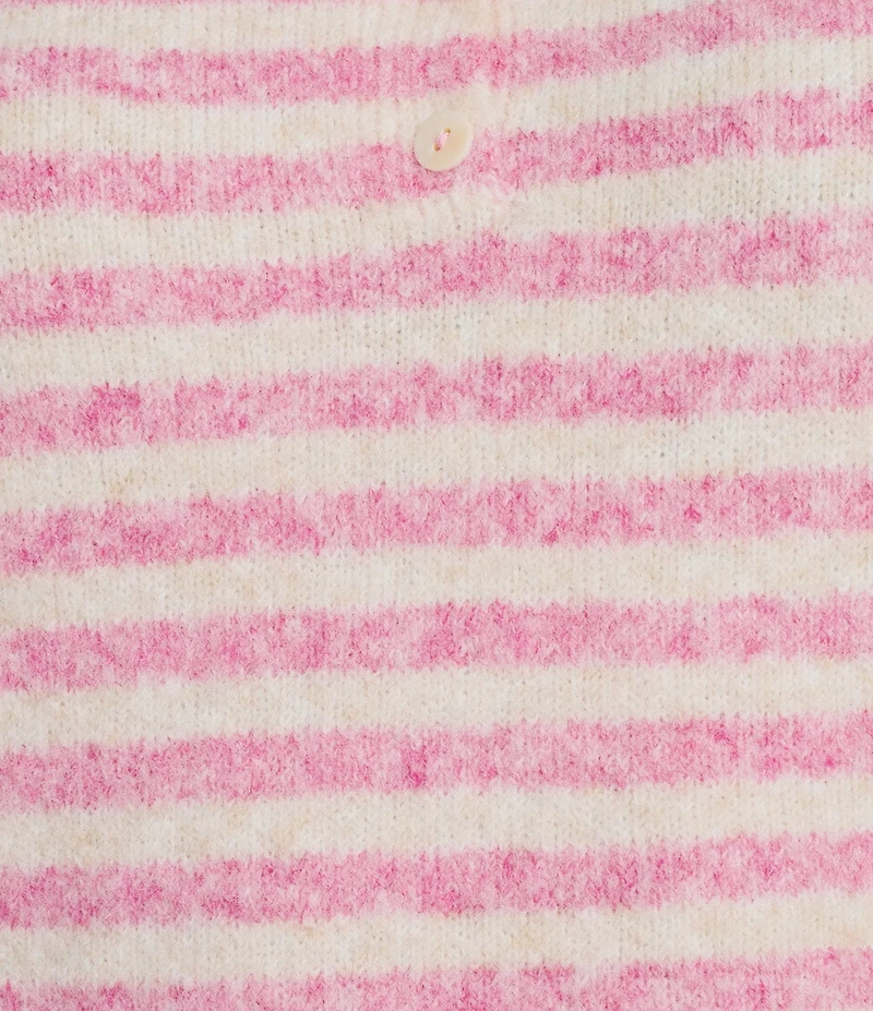 Things Between Piper Striped Partial Button-Front Sweater