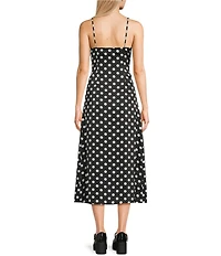 Things Between Polka Dot Print Midi Dress