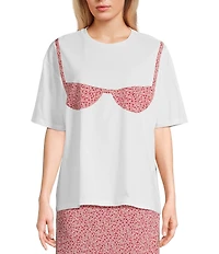 Things Between Short Sleeve Floral Bra T-Shirt