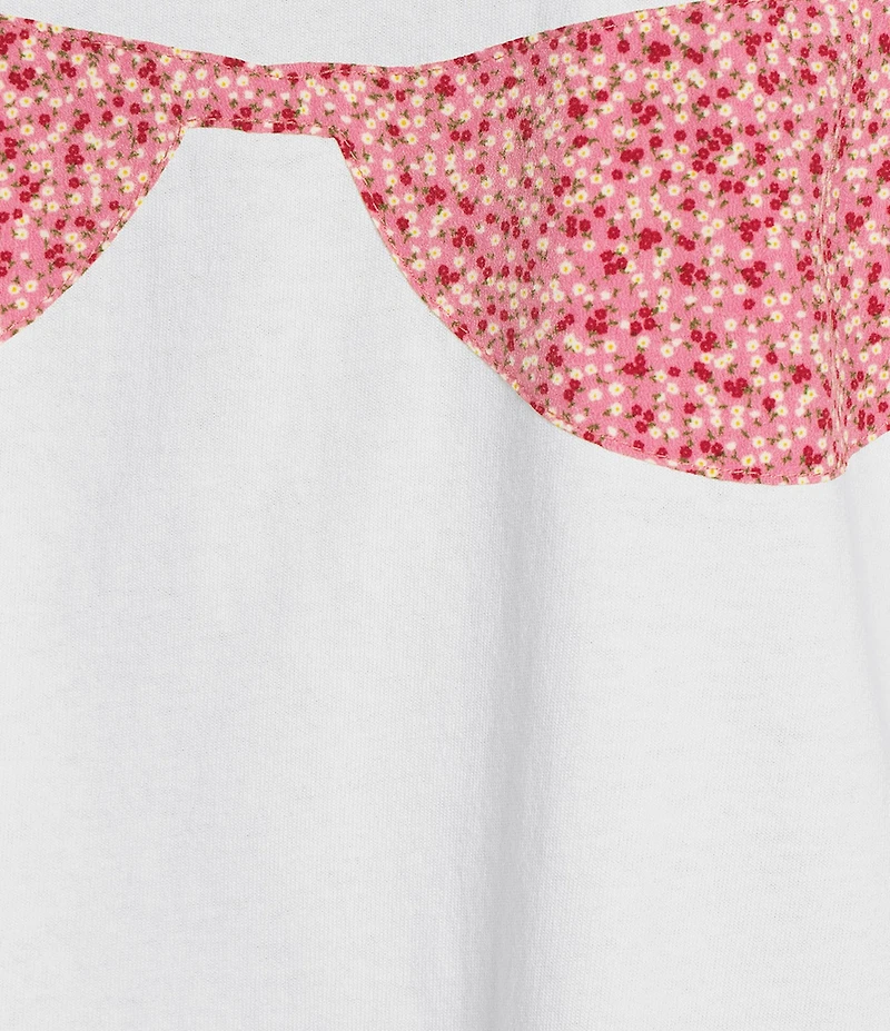 Things Between Short Sleeve Floral Bra T-Shirt
