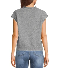 Things Between Solid Button Front Sweater Vest