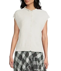 Things Between Solid Button Front Sweater Vest