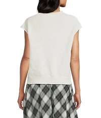 Things Between Solid Button Front Sweater Vest