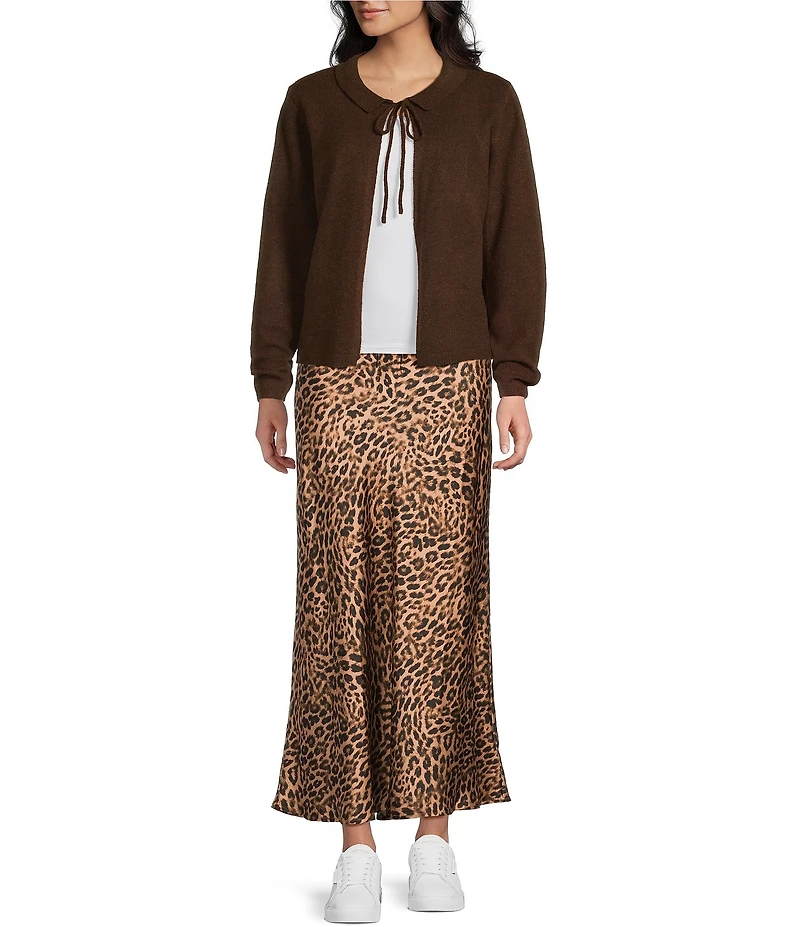 Things Between Tie Front Long Sleeve Cardigan