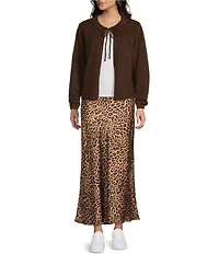 Things Between Tie Front Long Sleeve Cardigan
