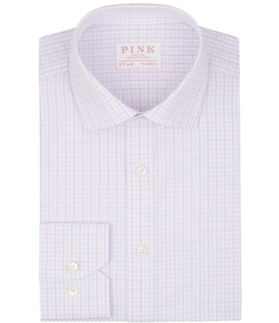 Thomas Pink Tailored Fit Spread Collar Checked Dobby Dress Shirt