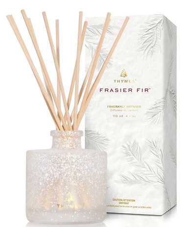Thymes Flocked Collection Frasier Fir Petite Reed Diffuser, 4 oz.