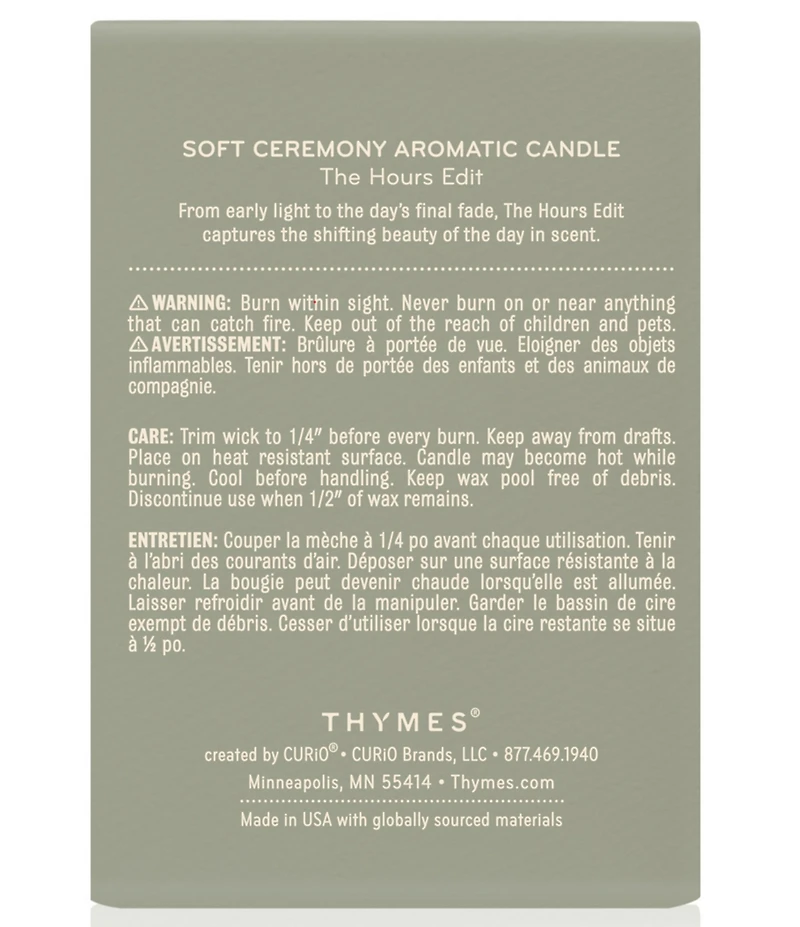 Thymes Soft Ceremony Poured Candle, 6.5 oz.
