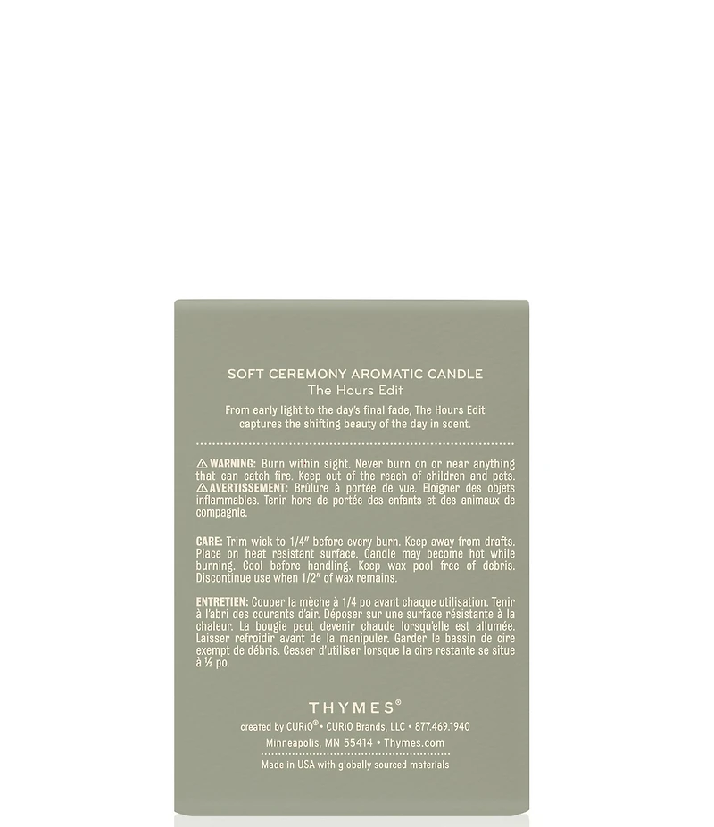 Thymes Soft Ceremony Poured Candle, 6.5 oz.