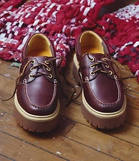 Timberland Women's Stone Street 3 Eye Leather Premium Platform Lug Sole Boat Shoes