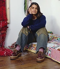 Timberland Women's Stone Street 3 Eye Leather Premium Platform Lug Sole Boat Shoes