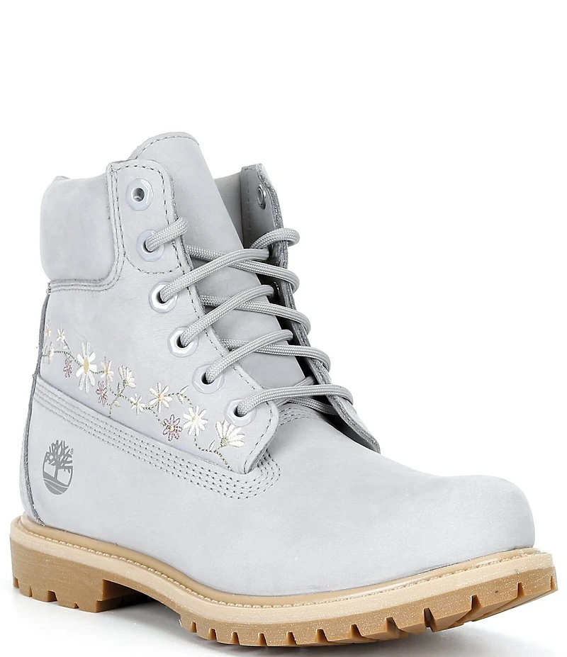 Timberland Women's Floral Embroidered Premium 6-Inch Waterproof Boots