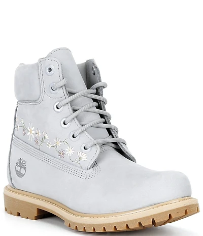 Timberland Women's Floral Embroidered Premium 6-Inch Waterproof Boots