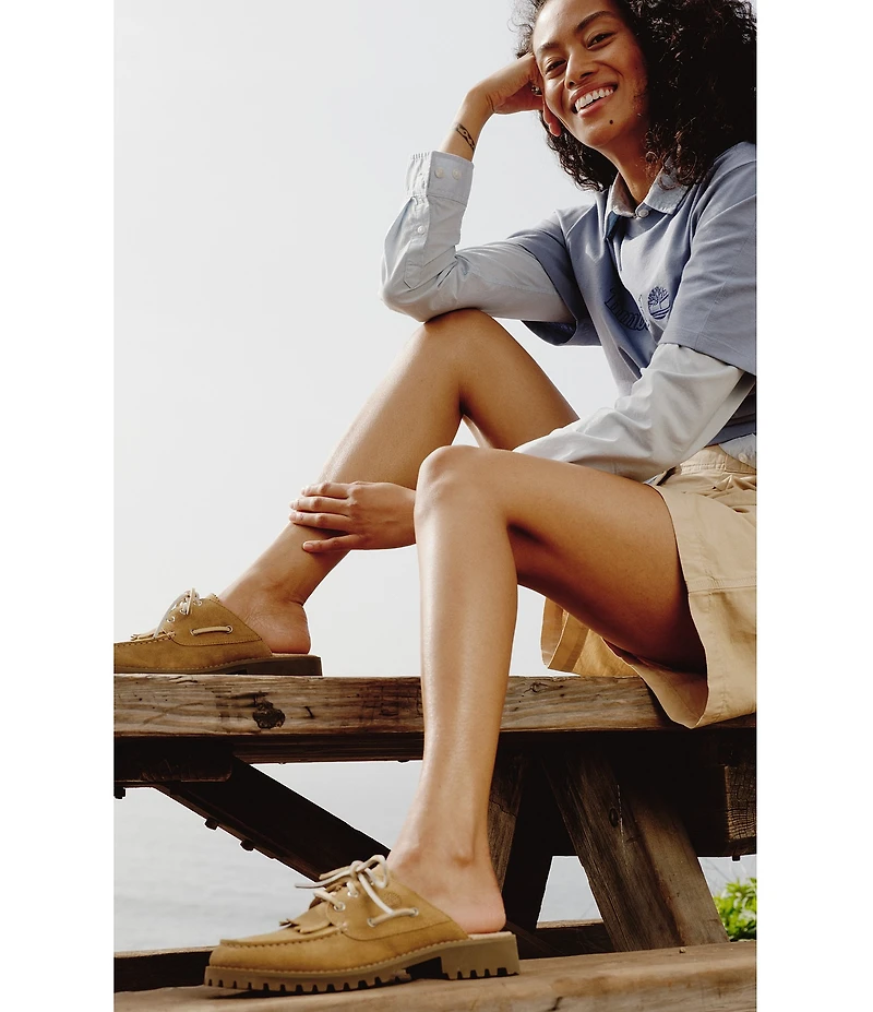 Timberland Women's Noreen Suede Kiltie Mules