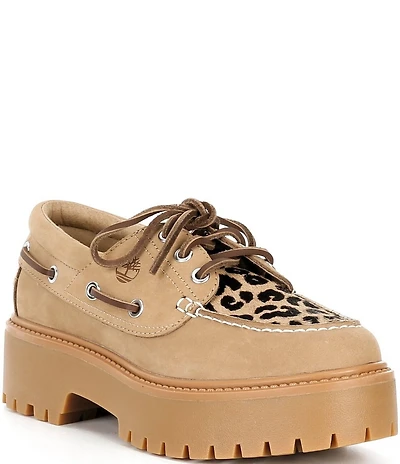 Timberland Women's Stone Street Leopard 3-Eye Boat Shoes