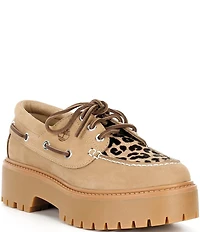Timberland Women's Stone Street Leopard 3-Eye Boat Shoes