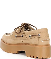 Timberland Women's Stone Street Leopard 3-Eye Boat Shoes