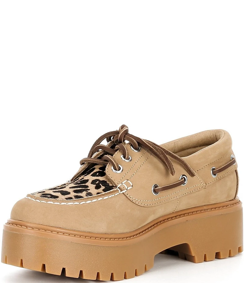 Timberland Women's Stone Street Leopard 3-Eye Boat Shoes