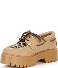 Timberland Women's Stone Street Leopard 3-Eye Boat Shoes