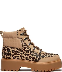 Timberland Women's Stone Street Leopard Platform Hiker Boots