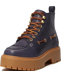 Timberland Women's Stone Street Leather Kiltie Lace Up Boots