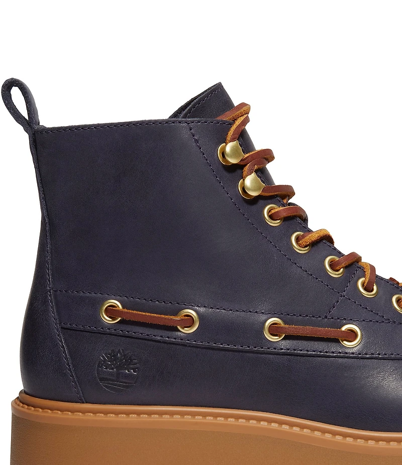 Timberland Women's Stone Street Leather Kiltie Lace Up Boots