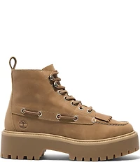 Timberland Women's Stone Street Leather Kiltie Lace Up Boots