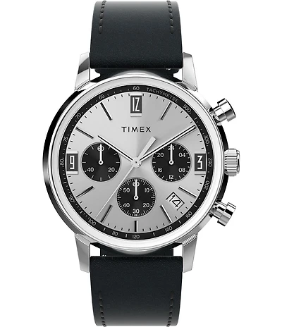Timex Men's Marlin Quartz Chronograph Leather Strap Watch
