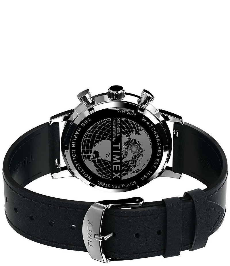 Timex Men's Marlin Quartz Chronograph Leather Strap Watch