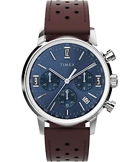 Timex Men's Marlin Quartz Chronograph Leather Strap Watch
