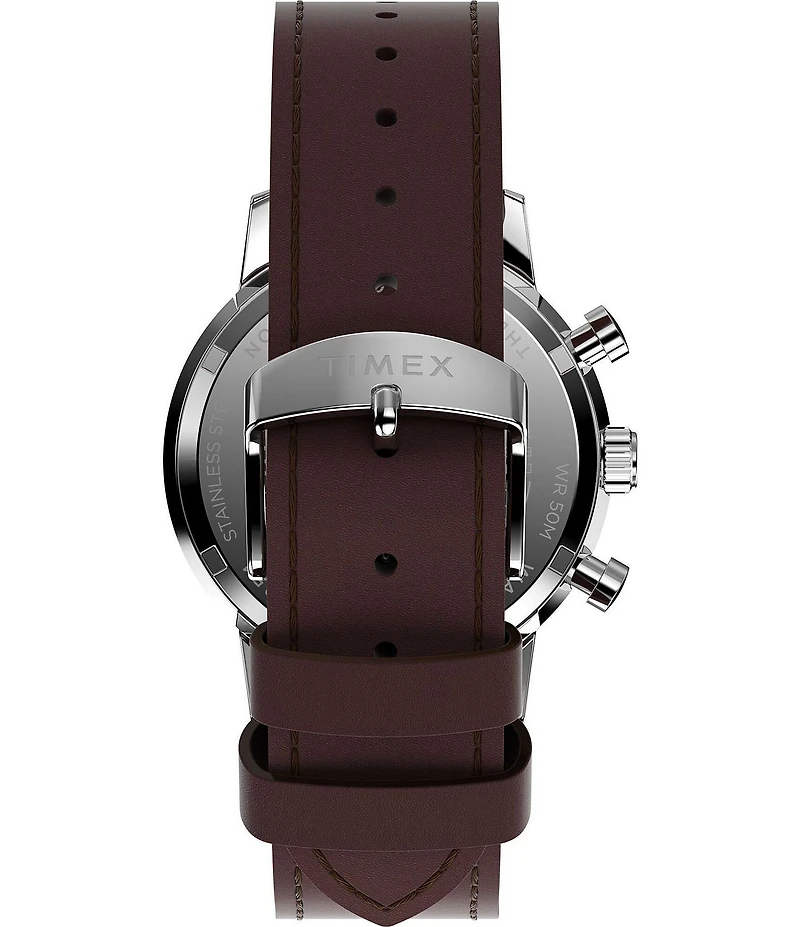 Timex Men's Marlin Quartz Chronograph Leather Strap Watch