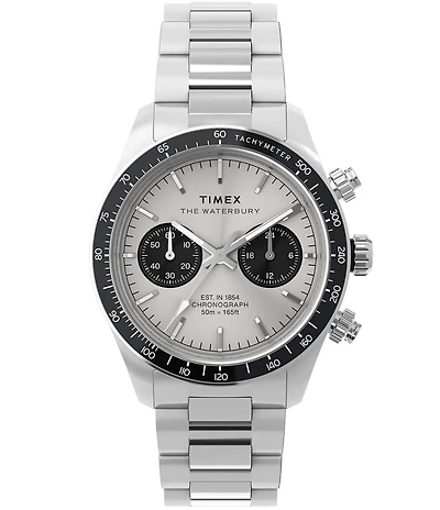 Timex Men's Waterbury Heritage Quartz Chronograph Stainless Steel Bracelet Watch