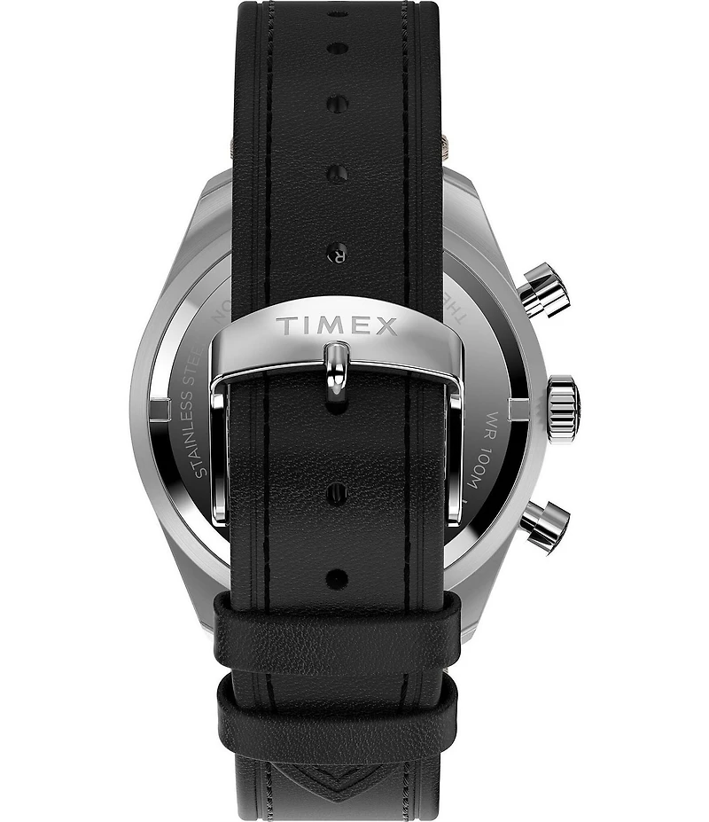 Timex Men's Waterbury Blue Quartz Chronograph Leather Strap Watch