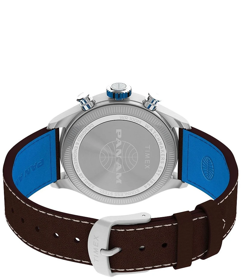 Timex Men's Waterbury Quartz Chronograph Leather Strap Watch