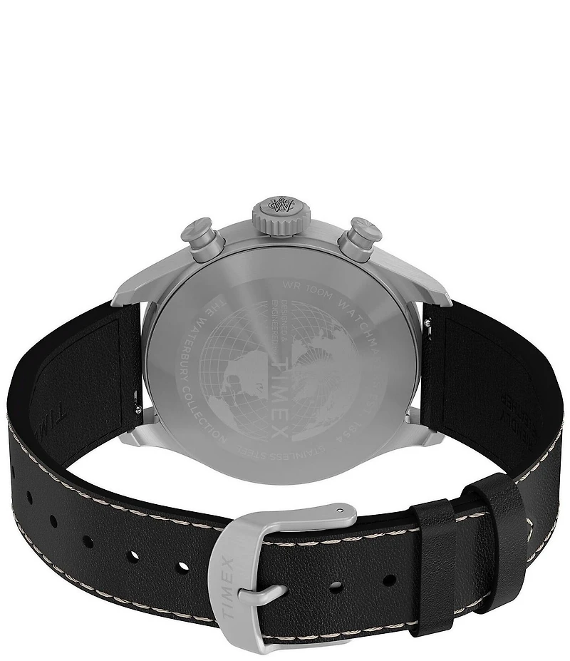Timex Men's Waterbury Quartz Chronograph Leather Strap Watch