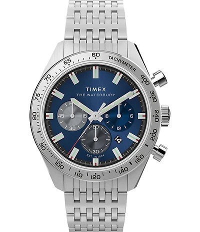 Timex Men's Waterbury Quartz Chronograph Stainless Steel Bracelet Watch
