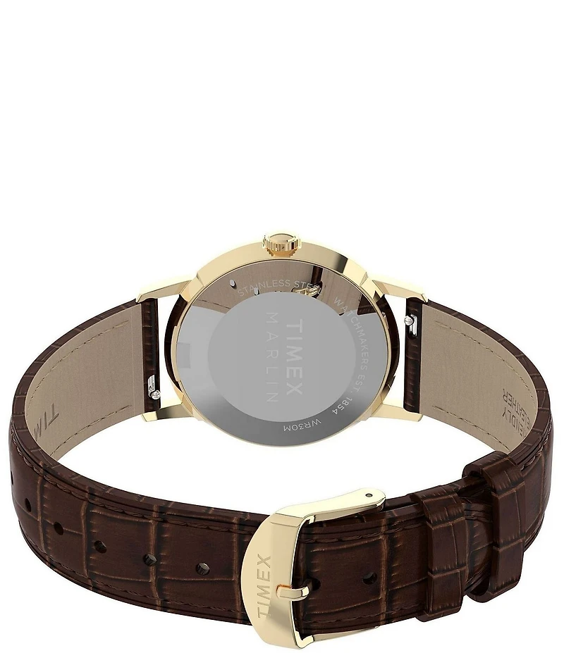 Timex Unisex Marlin Quartz Analog Leather Strap Watch