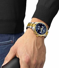 Tissot Chrono XL Classic Two Tone Stainless Steel Green Dial Bracelet Watch
