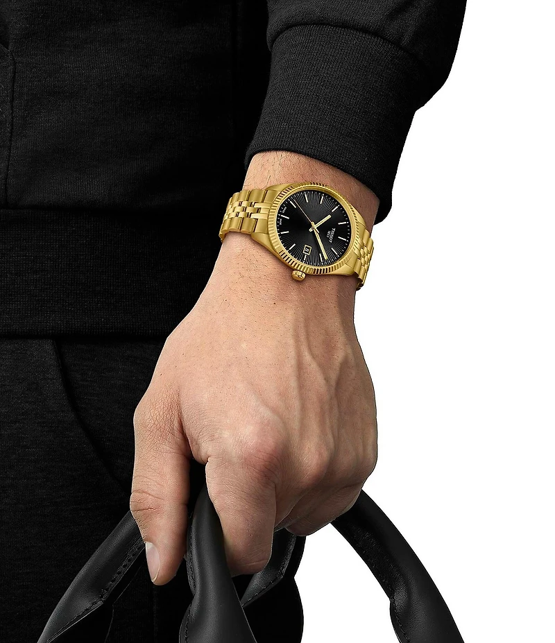 Tissot Men's Ballade Quartz Analog Gold Tone Stainless Steel Bracelet Watch