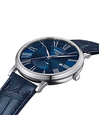 Tissot Men's Carson Moonphase Quartz Analog Blue Crocodile Leather Strap Watch