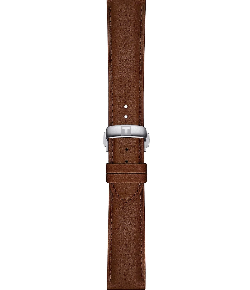 Tissot Men's Chemin Des Tourelles Powermatic 80 Automatic Brown Leather Strap Watch