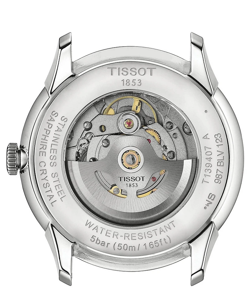 Tissot Men's Chemin Des Tourelles Powermatic 80 Automatic Brown Leather Strap Watch