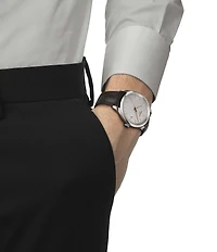 Tissot Men's Classic Collection Pr 100 Brown Leather Strap Watch