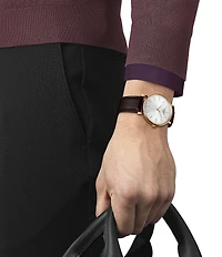 Tissot Men's Everytime Quartz Analog Brown Leather Strap Watch
