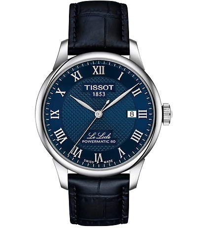 Tissot Men's Le Locle GTS Powermatic 80 Automatic Blue Leather Strap Watch
