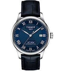 Tissot Men's Le Locle GTS Powermatic 80 Automatic Blue Leather Strap Watch