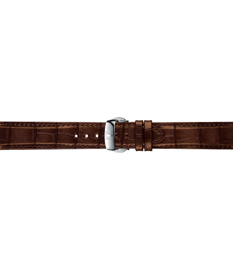 Tissot Men's Le Locle Powermatic 80 Open Heart Automatic Brown Leather Strap Watch